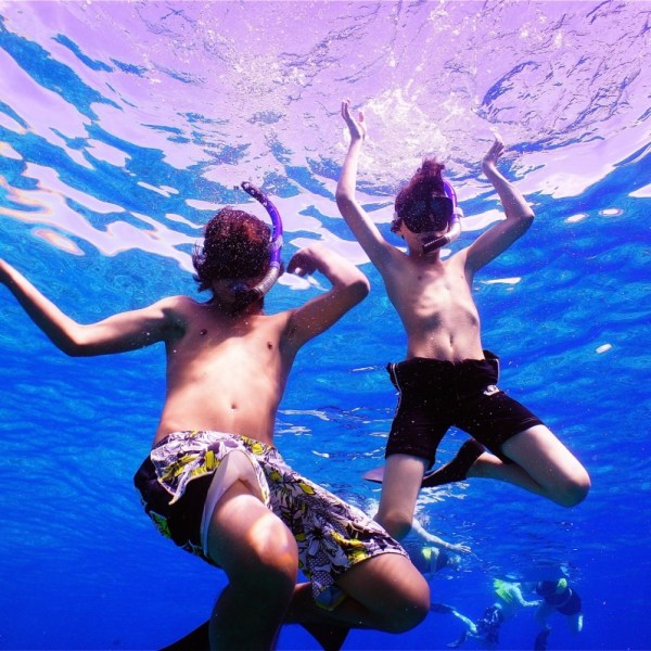 a person in a pool of water