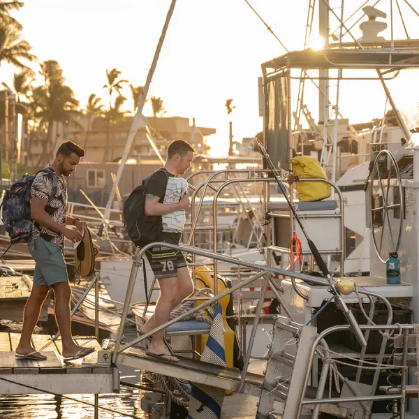 a group of people on a boat