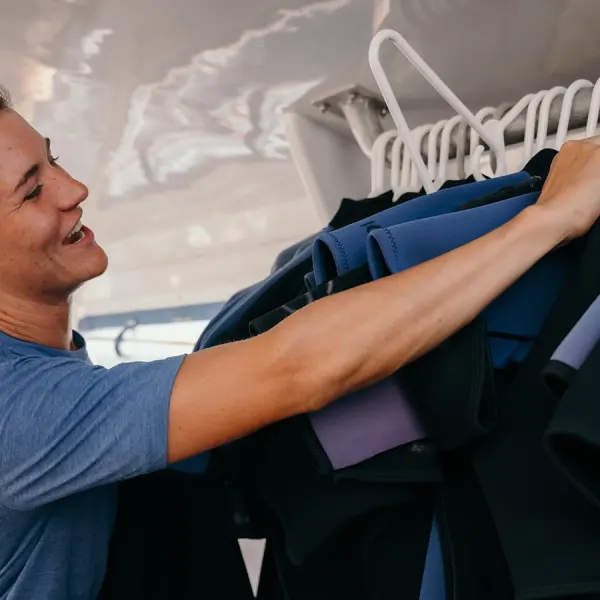 a man and a woman looking at the camera