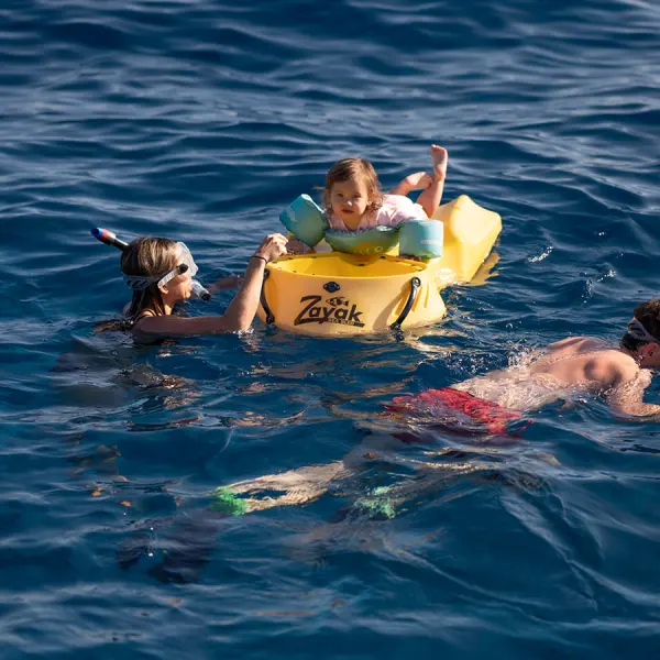 a person swimming in a body of water